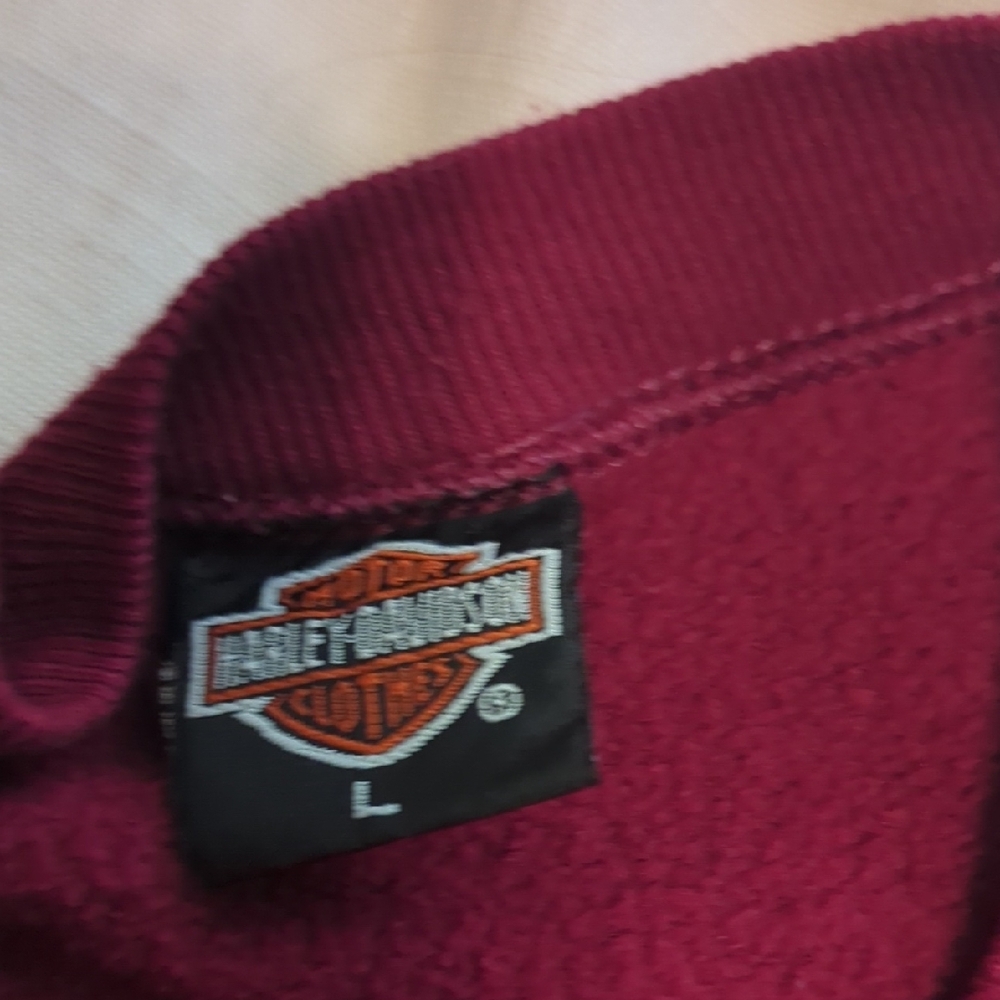 Harley-Davidson Maroon Crewneck Sweatshirt - Picture 2 of 2